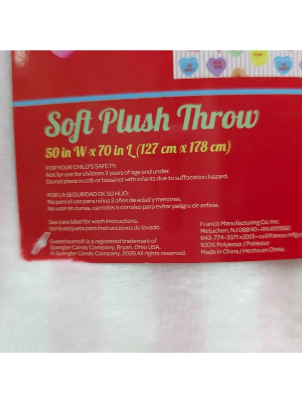 Sweethearts Soft Plush Throw Blanket 50